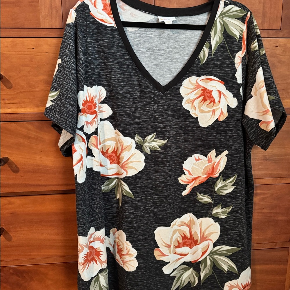 LuLaRoe Black Floral Christy T